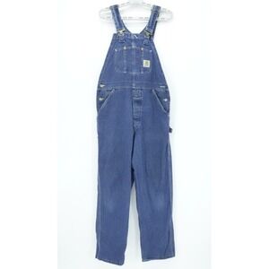 Vintage Carhartt Overalls Mens 32x30 Blue Denim R07DST Union Made USA Workwear